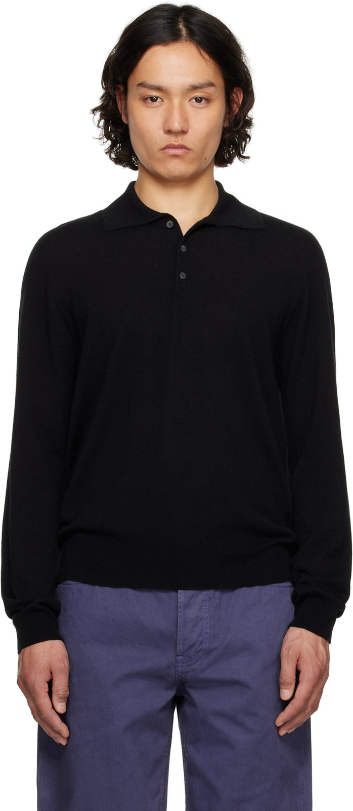 The Row Black Judi Polo 251359M212016