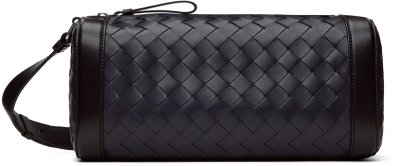 Navy & Black Brick Intrecciato Bag 242798M170008