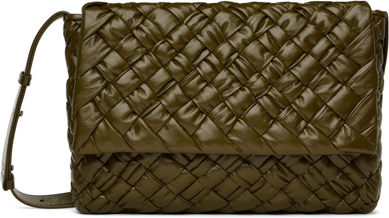 Khaki Rumple Messenger Bag 242798M170029