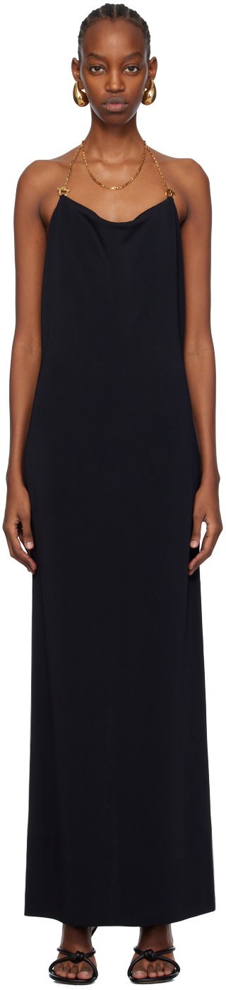 Black Chain Maxi Dress 241798F055000