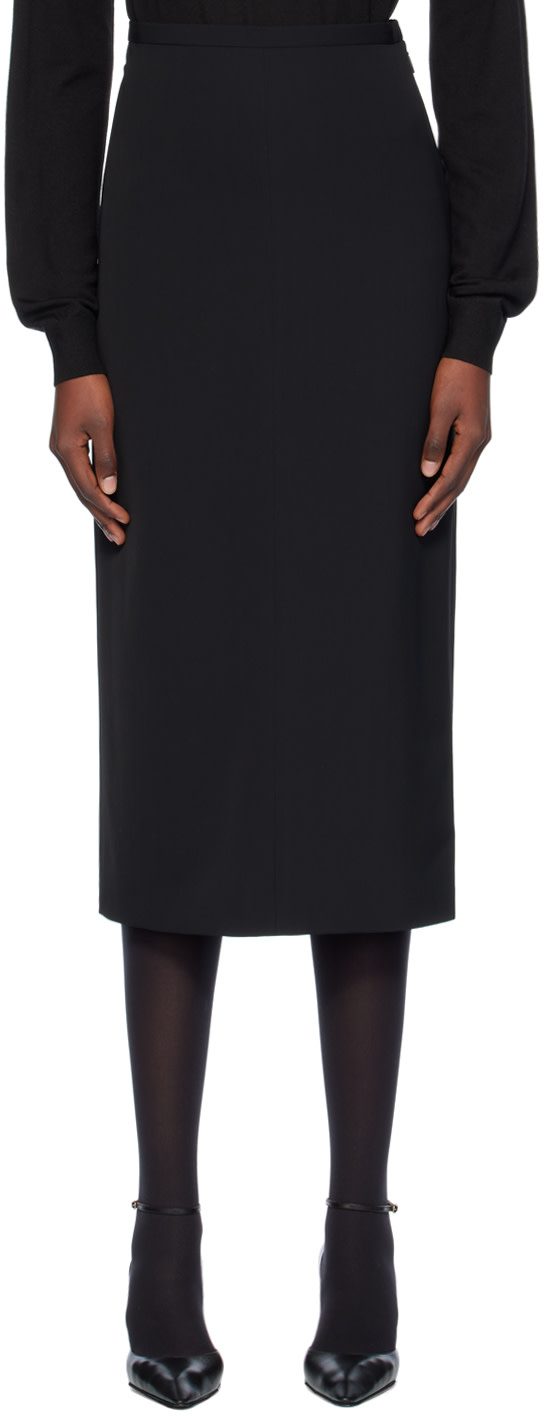 The Row Black Mathias Midi Skirt 242359F092008