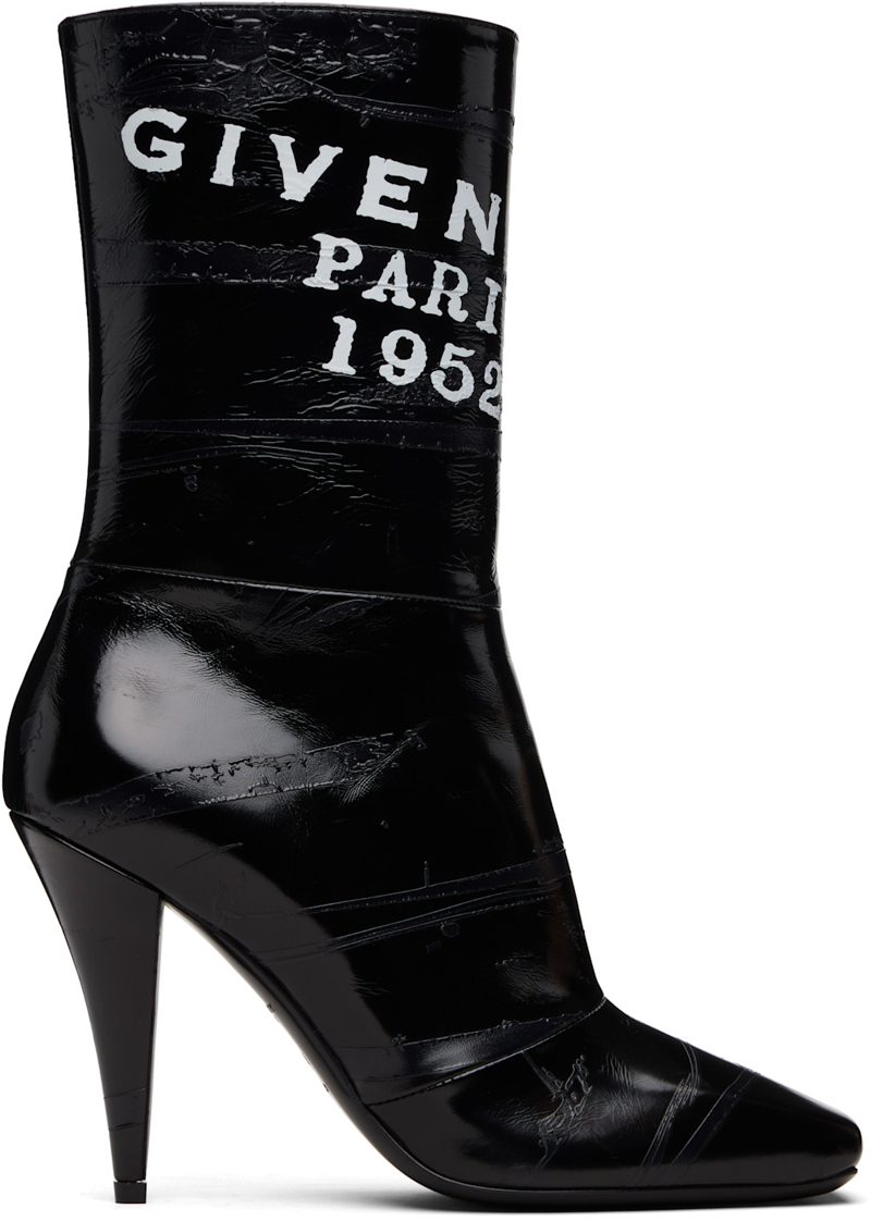 Black Sliced Square [GIVENCHY] Tape Boots 252278F113005