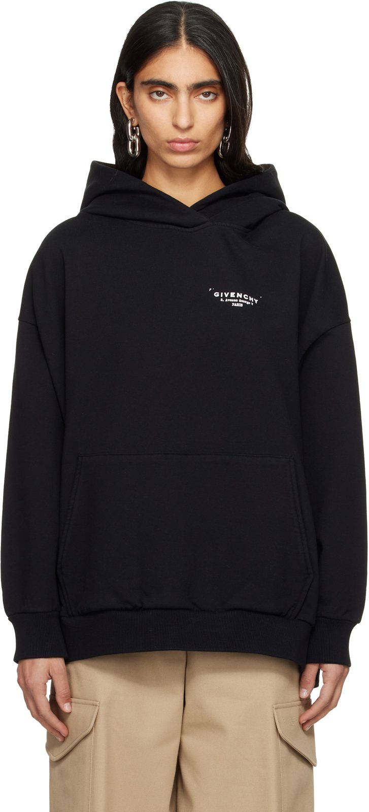 Black Logo Hoodie 252278F097000