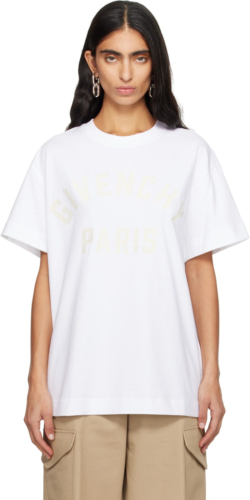 White [지방시] Paris Boxy Fit T-shirt 252278F110001