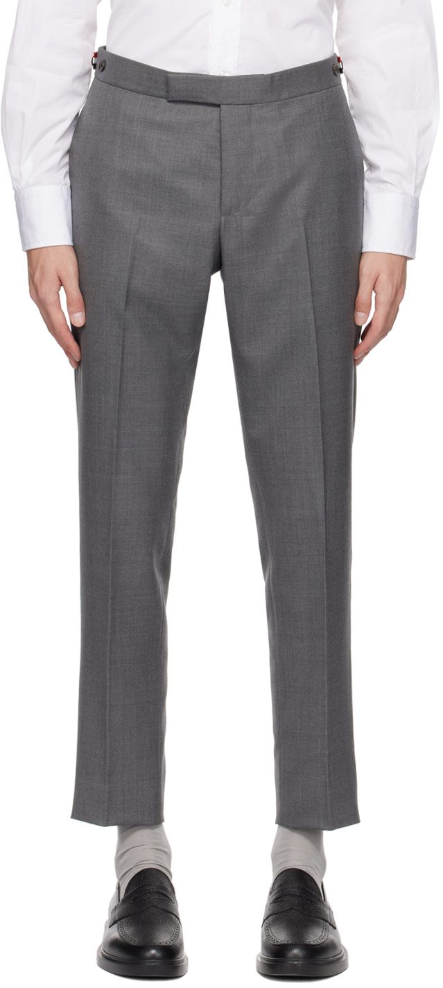 Gray Low-Rise Trousers 232381M191017