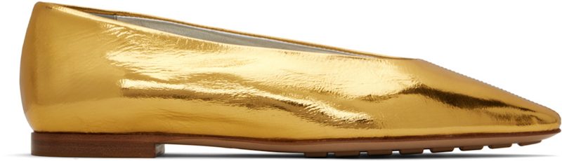 Gold Sofia Ballerina Flats 251798F118002