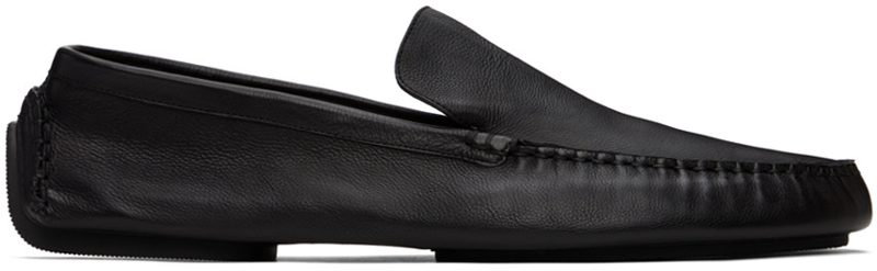 The Row Black Lucca Slip-On Loafers 241359M231001