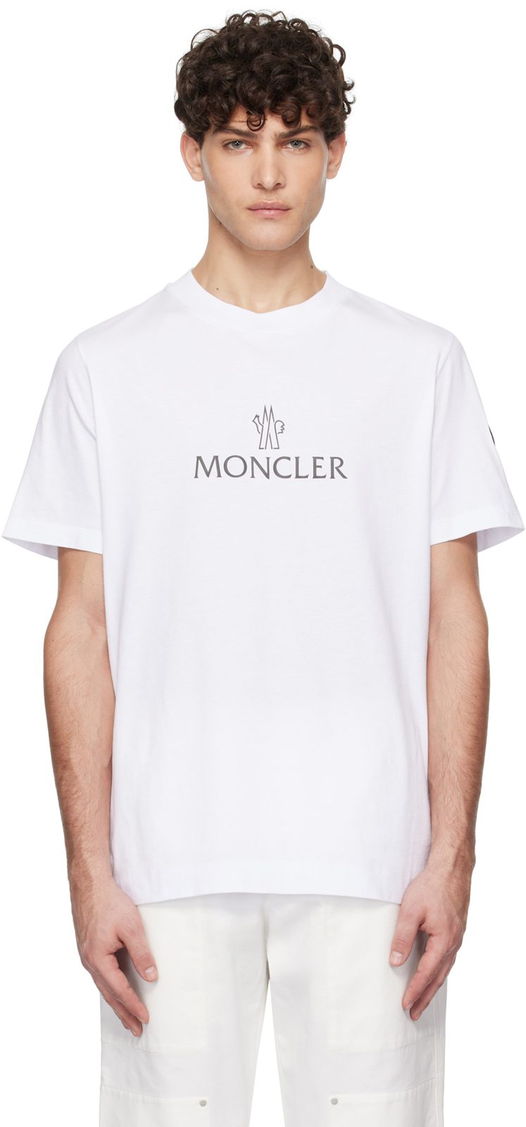 White Logo Cotton T-shirt 251111M213075