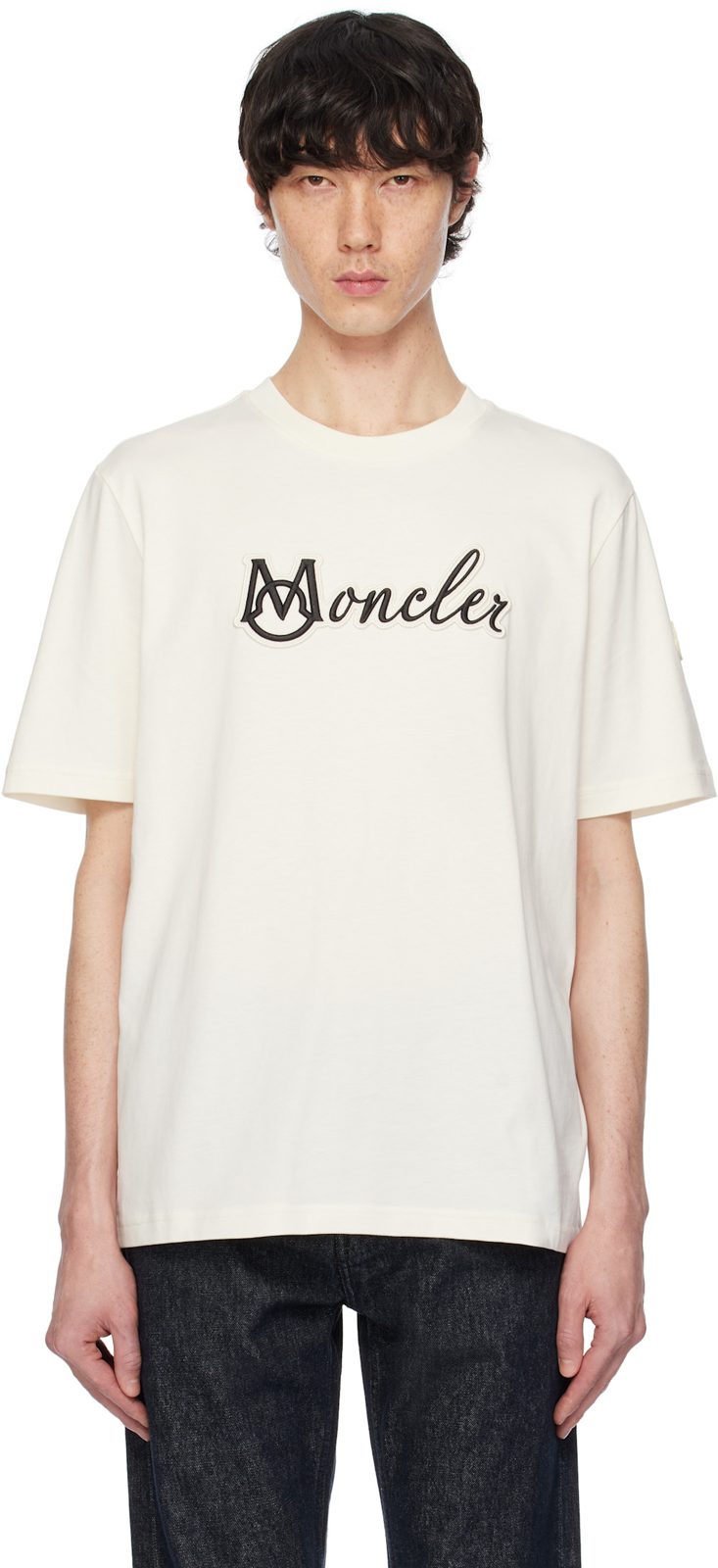오프화이트 Embroidered Varsity Logo Cotton T-shirt 251111M213070