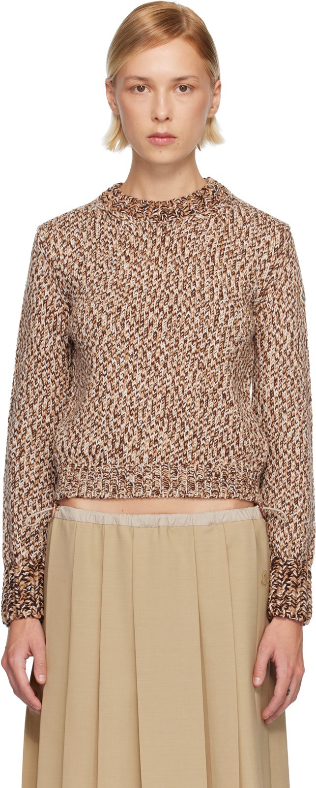 Brown Mouline Wool Sweater 252111F096004