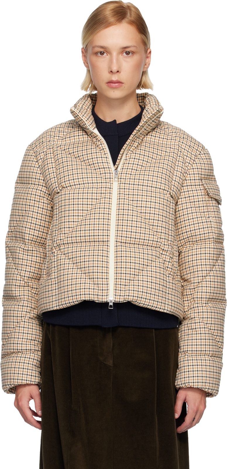 ์คํํ์ดํธ Keros Diamond-Quilted Wool Blend Short Down Jacket 252111F063029