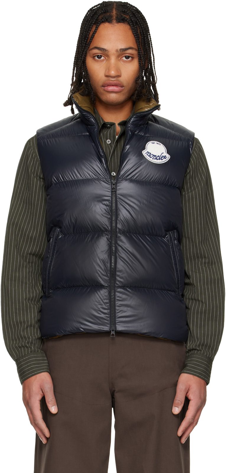 Navy Lipsi Down Vest 252111M178020