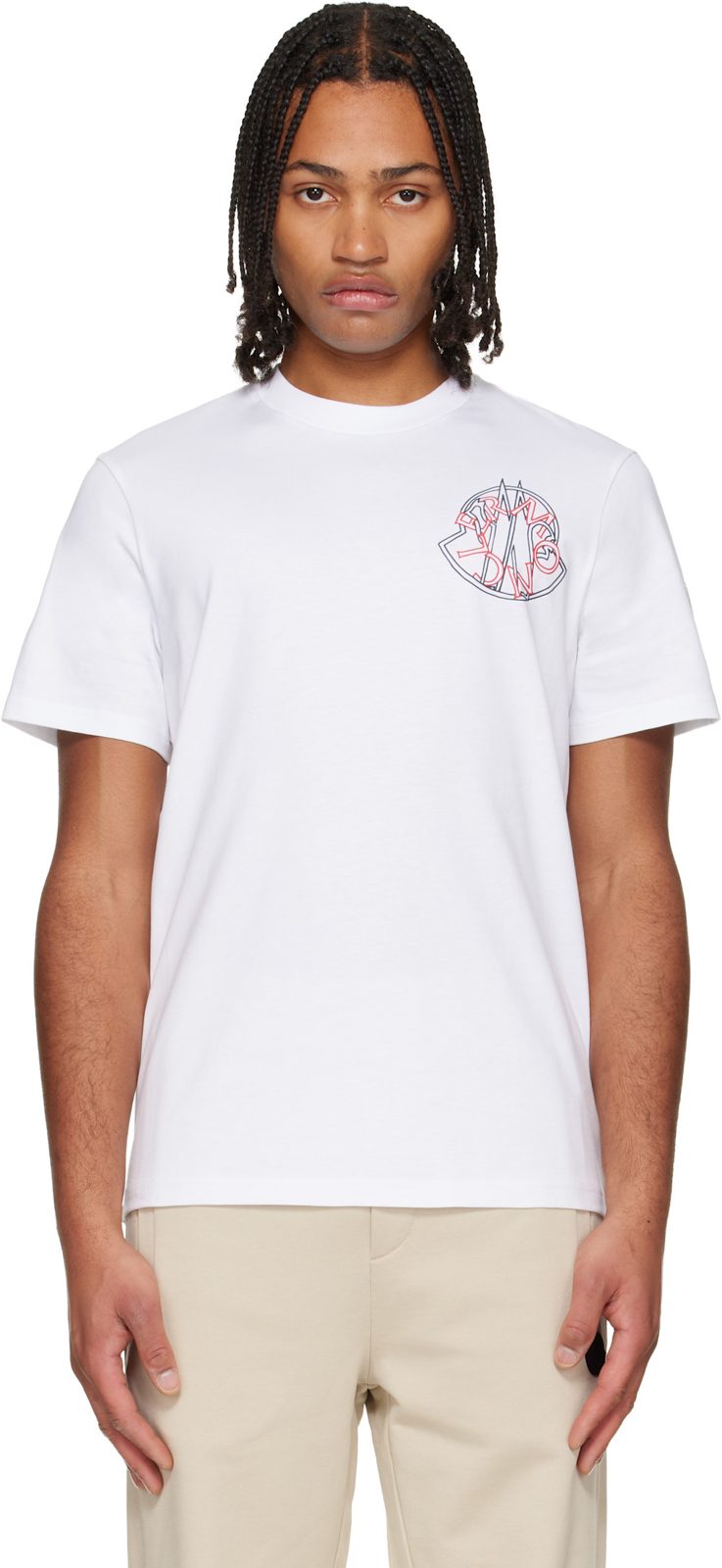 White OV[ERL]APPED Logo Cotton T-shirt 252111M213112