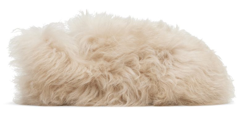 Beige Snug Shearling Ballerina Flats 252111F118001