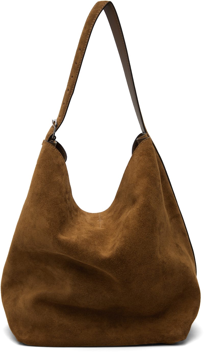 TOTEME Tan Belted Suede Tote 252771F049008