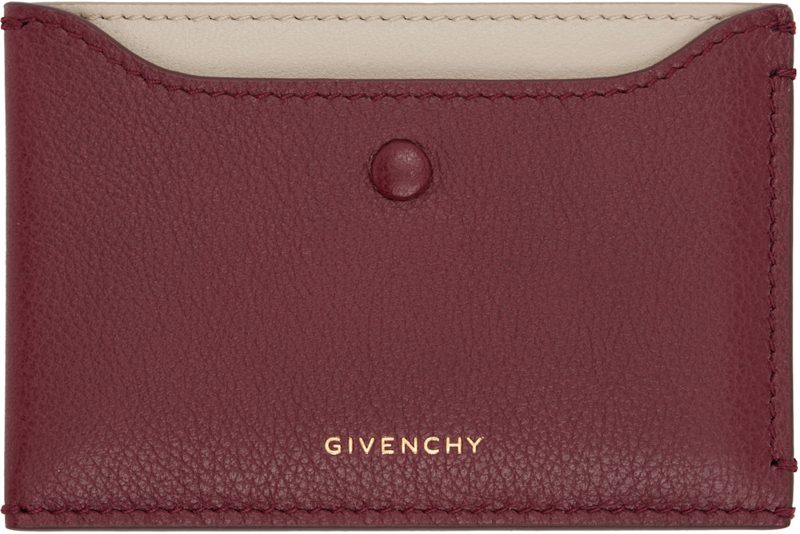 Burgundy Calfskin Card Holder 252278F037003