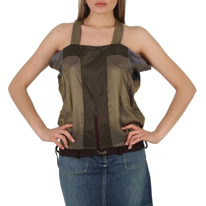 Ladies Bordeaux Square-Neck Wool Top