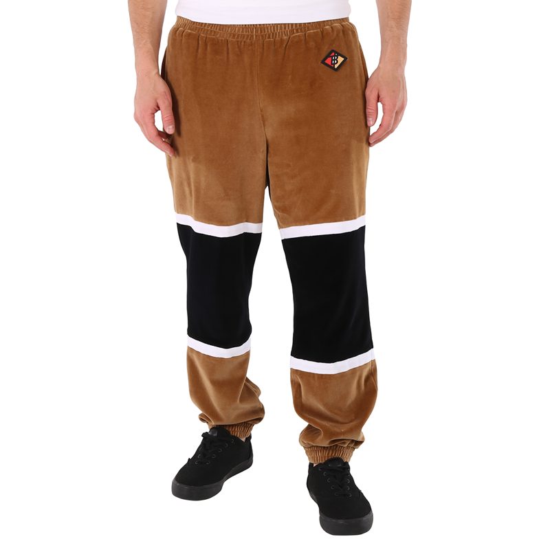 Striped Chenille Logo Graphic Trackpants