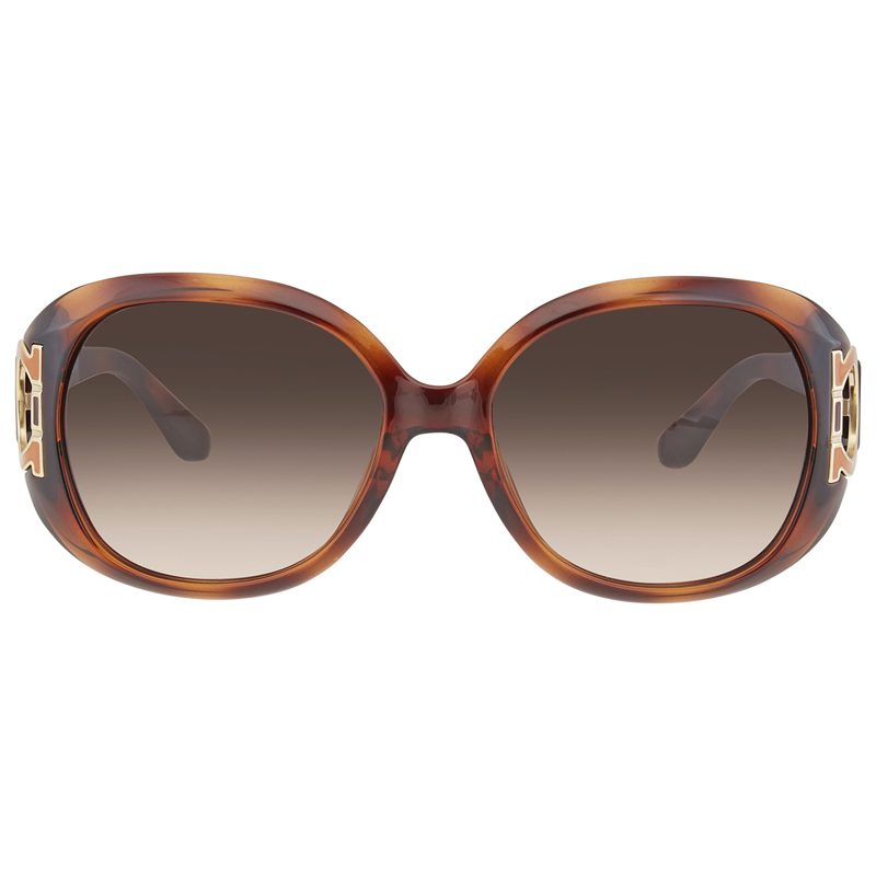 Salvatore Brown Gradient Oval Ladies Sunglasses SF668S 238 57