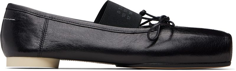 Black Numeric Square-Toe Ballerina Flats 261188F118002