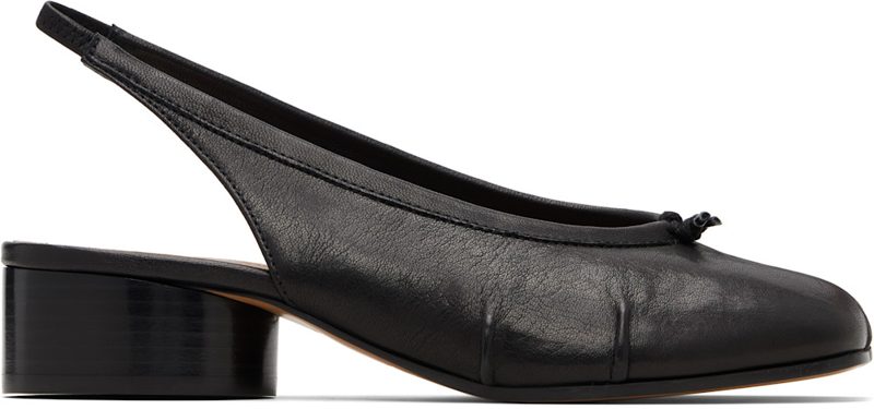 Black Tabi New Ballerina Slingback Heels 261168F122002