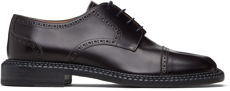 Brown Tabi City Lace-Up Derbys 261168M225004