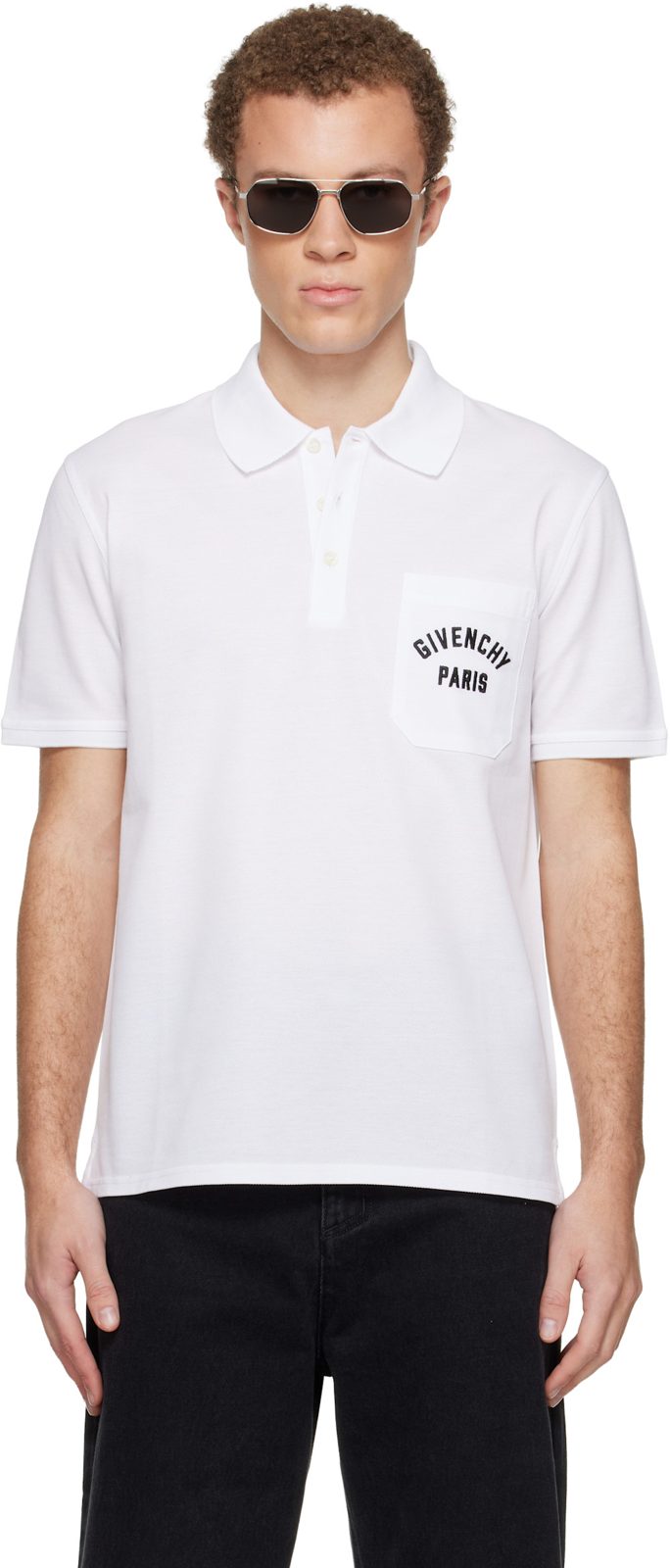 White Front Pocket Polo 261278M212002