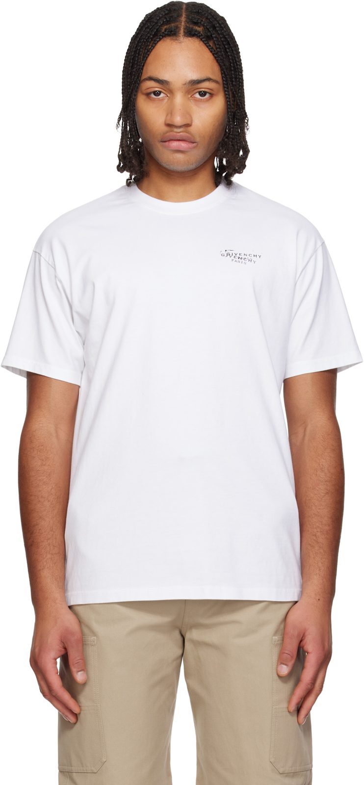 White [지방시] Stamp Print T-shirt 261278M213013