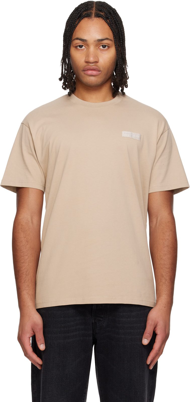 Beige [지방시] Paris Gros Grain T-shirt 261278M213008