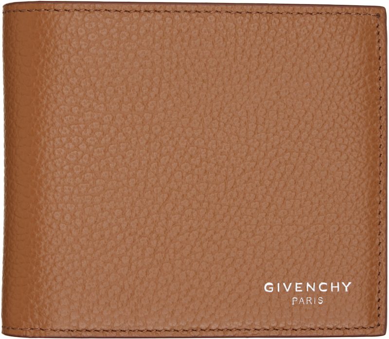 Brown Grained Leather Wallet 261278M164004