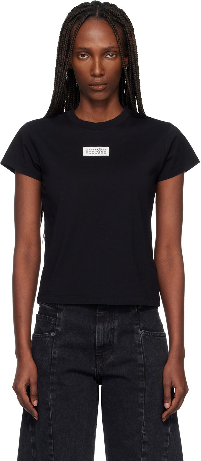 Black Numeric Cotton T-shirt 261188F110016