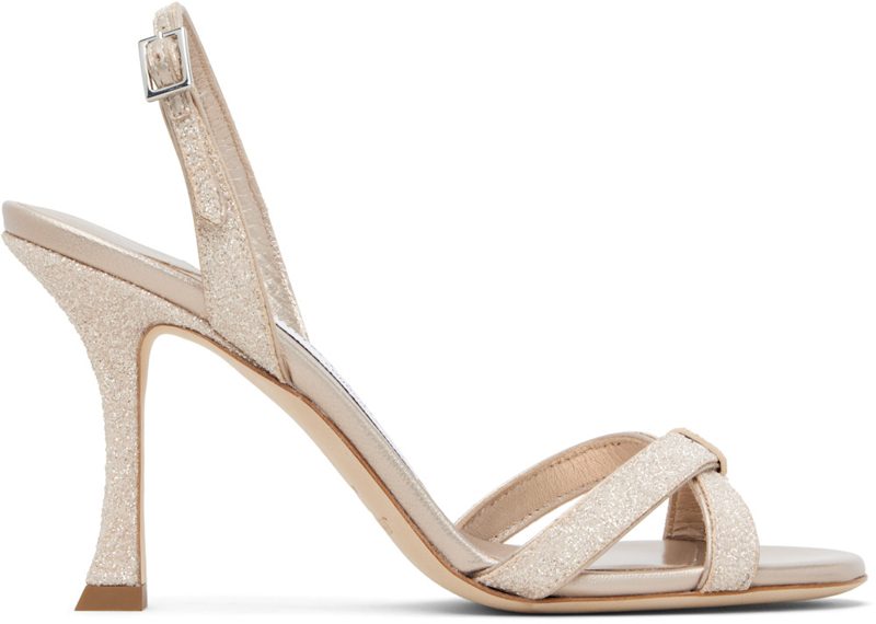 Rose Gold Elsy 90 Heeled Sandals 261528F125003