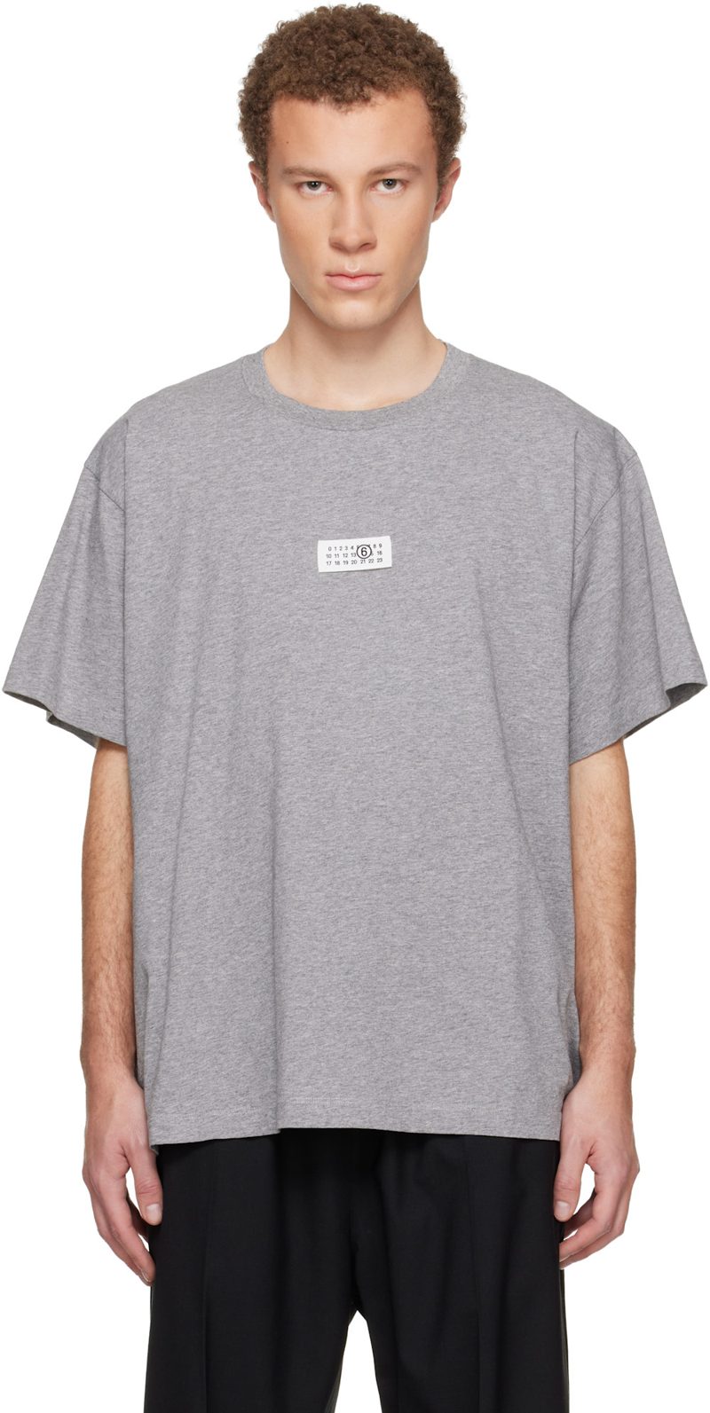 Gray Numeric Cotton T-shirt 261188M213008