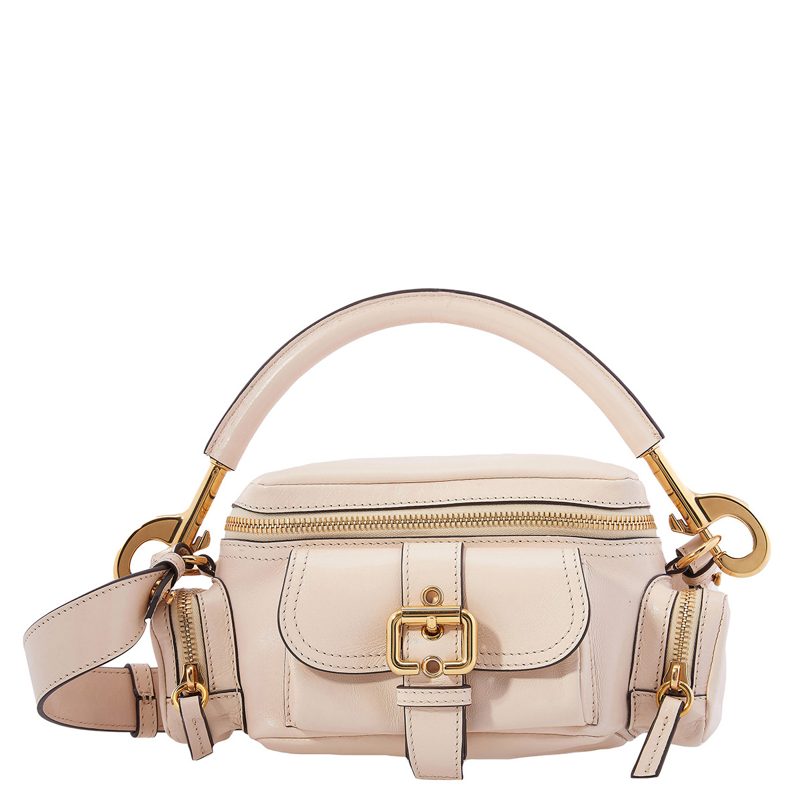 Chloe Small Camera Bag In Shiny Leather_Sweet Beige