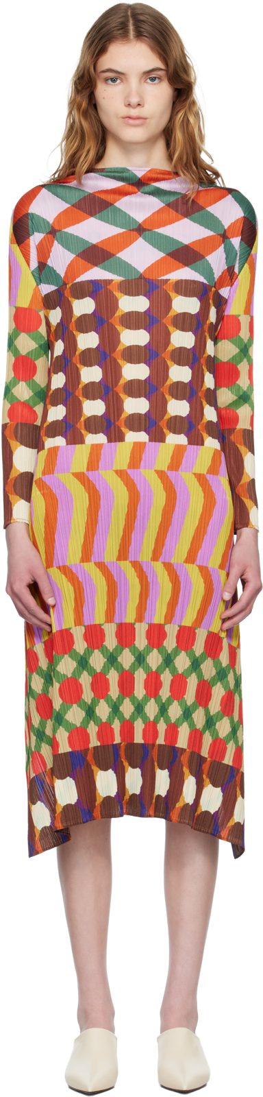 PLEATS PLEASE [이세이 미야케] Multicolor Harmony Midi Dress 261941F055000