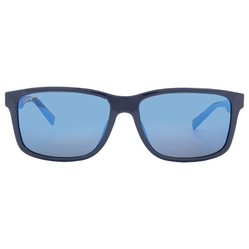 Salvatore Blue Rectangular Mens Sunglasses SF938S 435 57