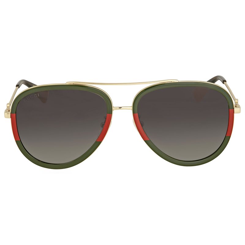 Grey Gradient Pilot Unisex Sunglasses GG0062S 003 57