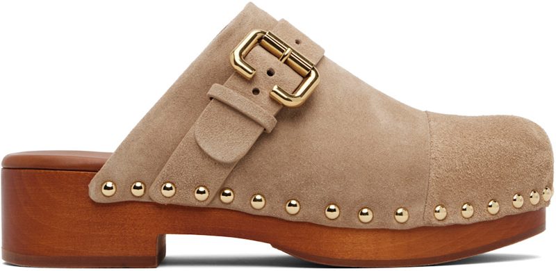 Chloe Taupe Jeannette Clogs 261338F121001