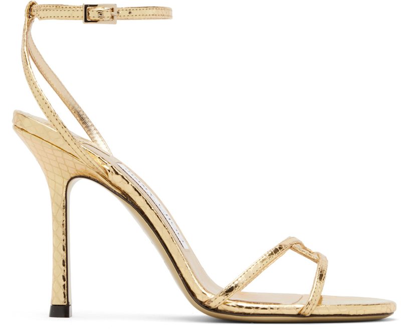 Gold Leo 100 Candy Wrap Heeled Sandals 261528F125010