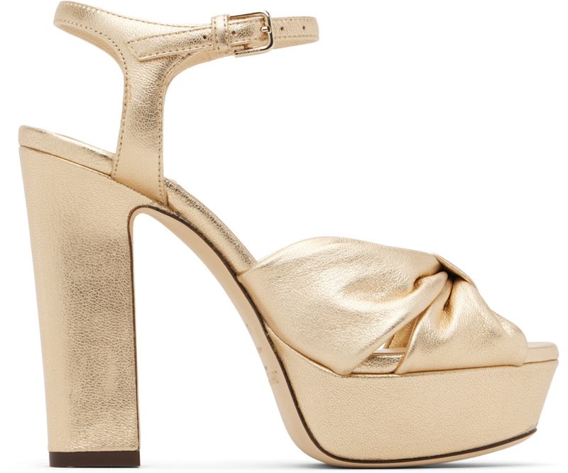 Gold Heloise 120 Platform Heeled Sandals 261528F125034