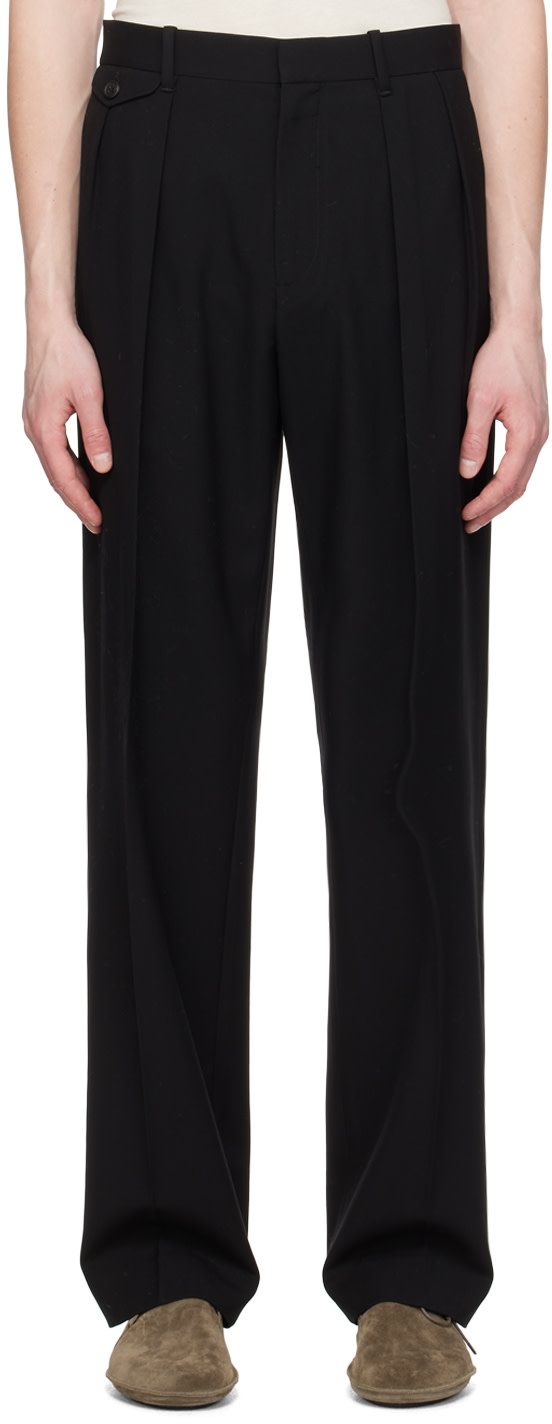 The Row Black Marcello Trousers 241359M191001