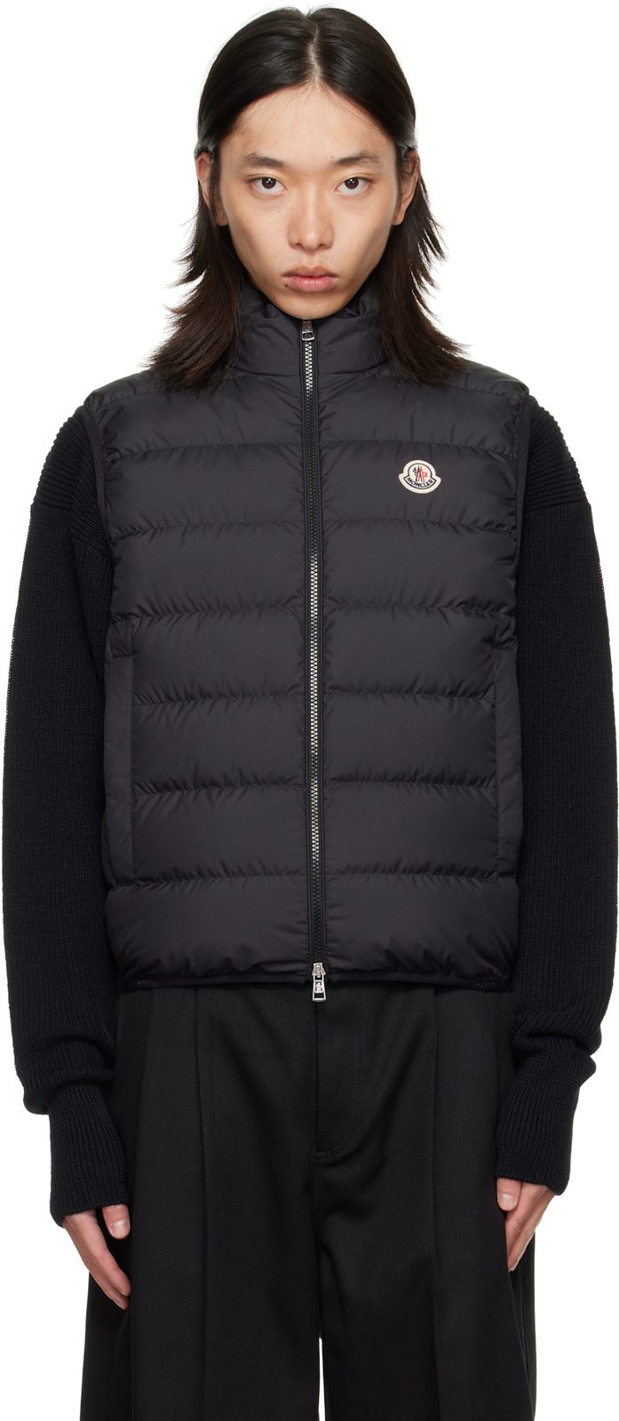 Black Contrin Down Vest 252111M178045