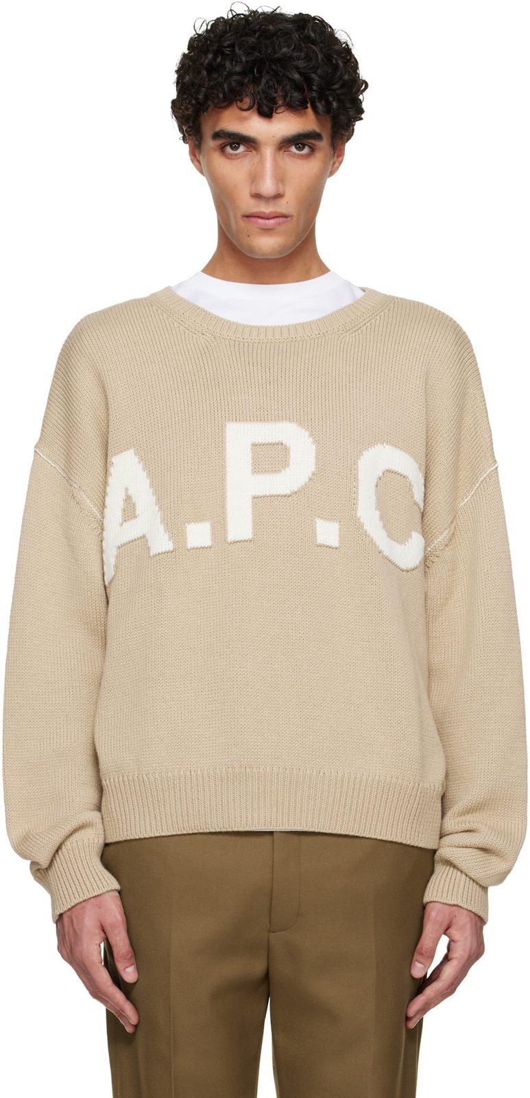 Beige Logo [아페쎄] Sweater 261252M201012