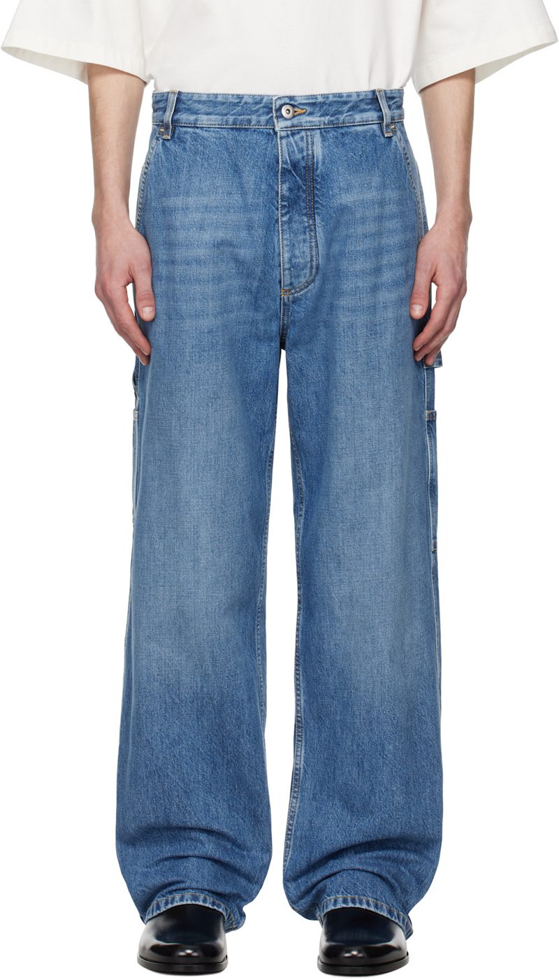 Blue Vintage Cargo Jeans 251798M186001
