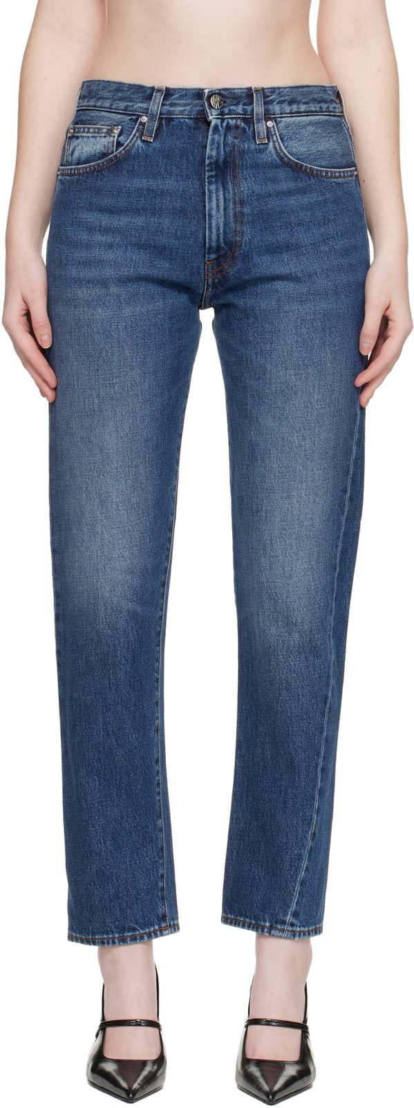 TOTEME Blue Twisted Seam Jeans 261771F069001