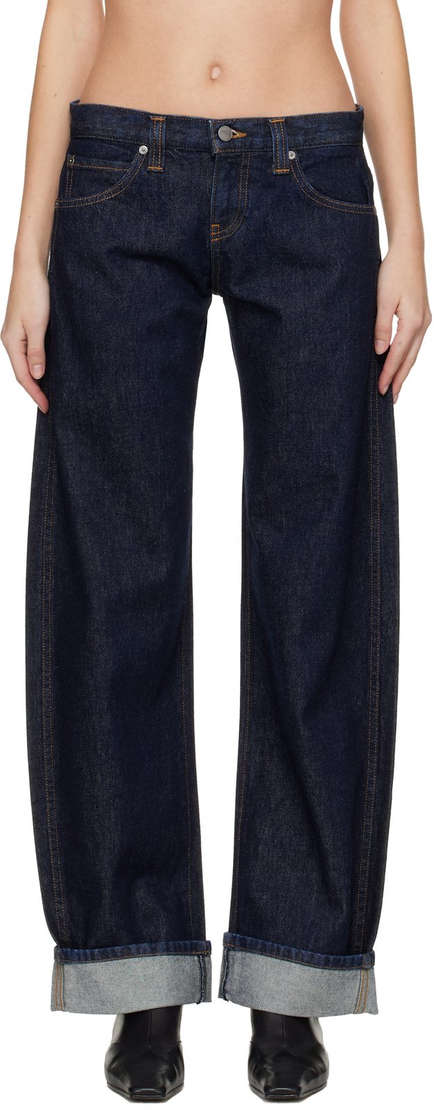 Navy Karo Jeans 261914F069003