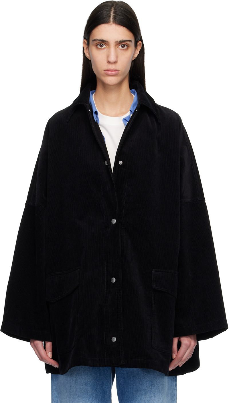 TOTEME Black Cord Overshirt Chore Jacket 261771F063002