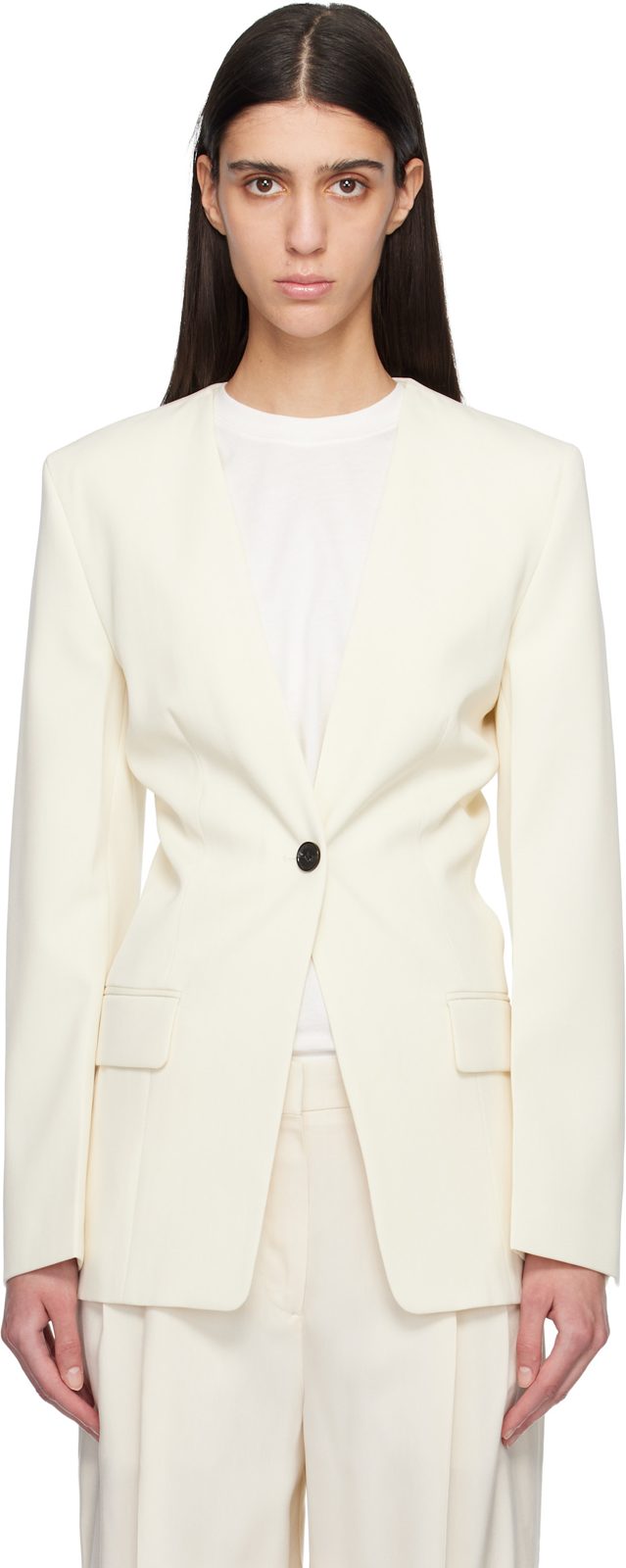 TOTEME Off White Slouch Blazer 261771F057001