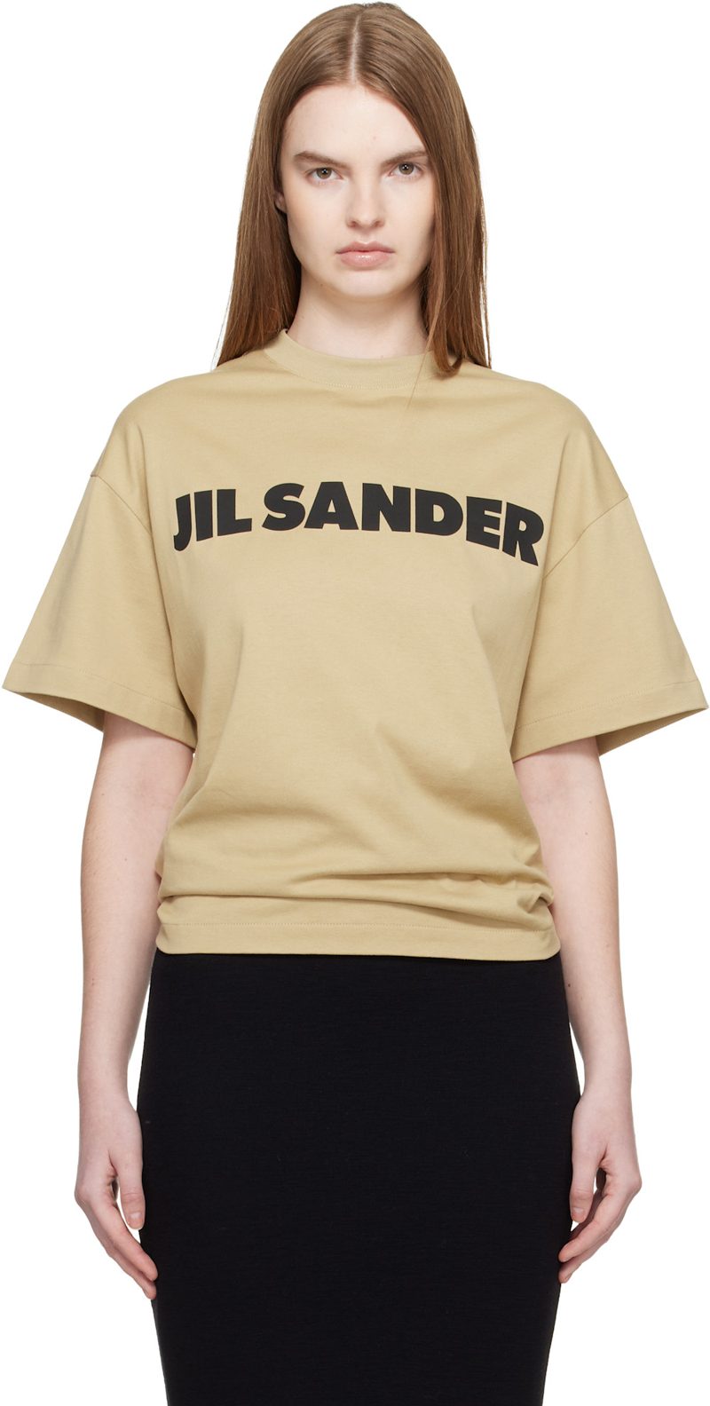 Beige Logo T-shirt 261249F110004