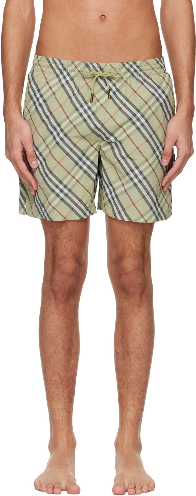 Green Check Swim Shorts 261376M208004